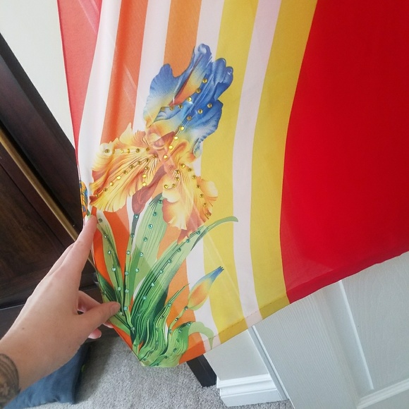 VINTAGE 70s rainbow festival dress - Picture 4 of 6